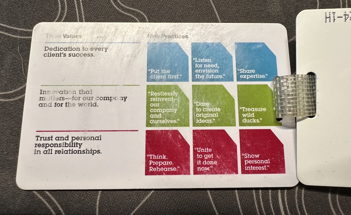 My IBM 1-3-9 card, back