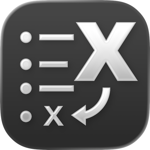 AppendX icon, clear dark